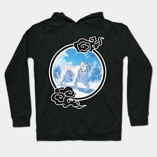 Majestic White Tiger in Snow Landscape - Anime Shirt Hoodie